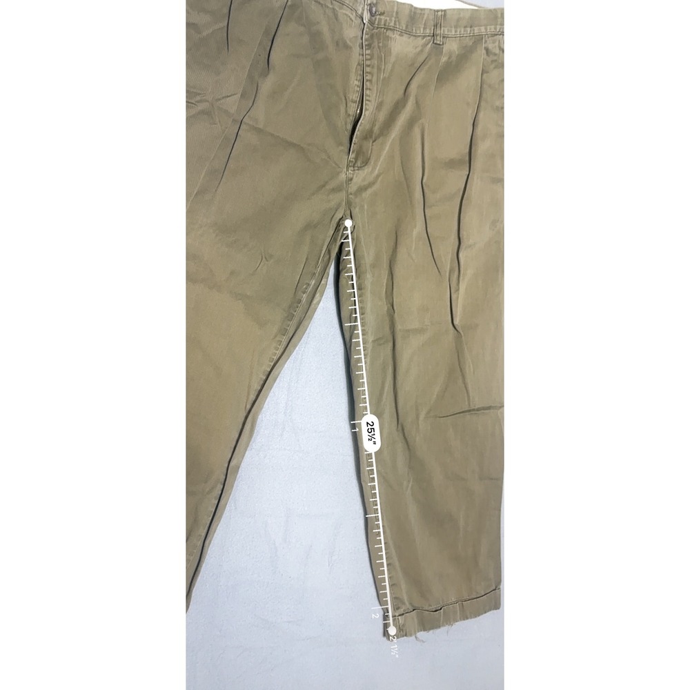 Polo Ralph Lauren Hammond Pant Mens Chino 42x30 Olive Fair Pleated Faded MA399 - Picture 6 of 10
